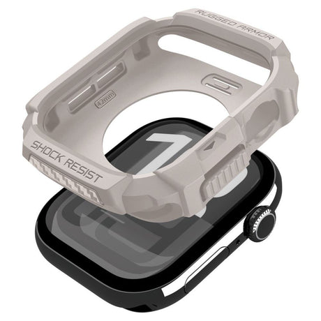 Accesoriu smartwatch Spigen Rugged Armor V2 (ACS10493) compatibil cu Apple Watch 10 42mm / Watch 11 42mm, Dune Beige