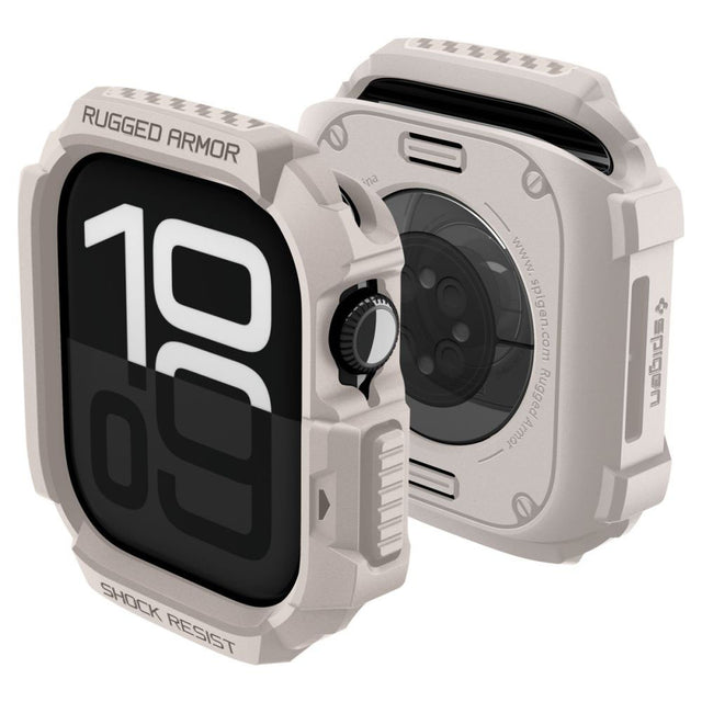 Accesoriu smartwatch Spigen Rugged Armor V2 (ACS10493) compatibil cu Apple Watch 10 42mm / Watch 11 42mm, Dune Beige