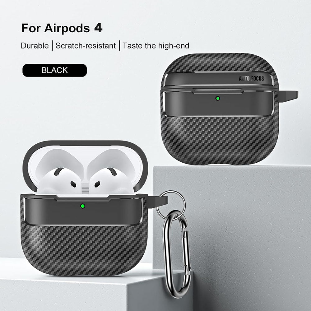Casti Techsuit CarbonFiber, for AirPods 4, Negru