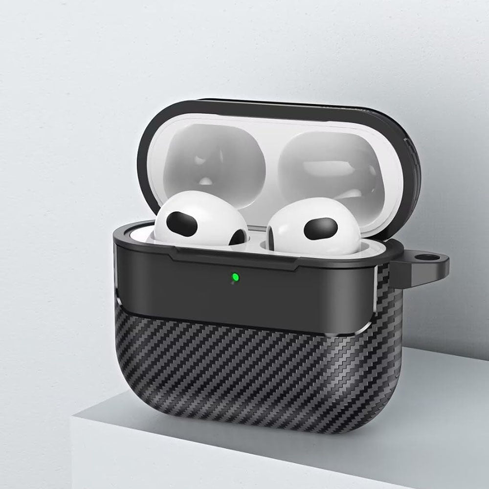 Casti Techsuit CarbonFiber, for AirPods 4, Negru