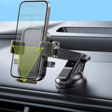 Suport Yesido (C267), for Dashboard/Windshield, 360, with Telescopic Clamp Arm, Easy Extending Clip, Non-slip, Negru