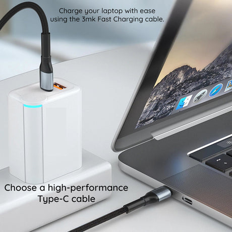 Cablu 3mk Hyper N-Series, Thunderbolt 4, 48V/5A, 40Gb/s, 240W, 8K@60Hz, 1m, Negru