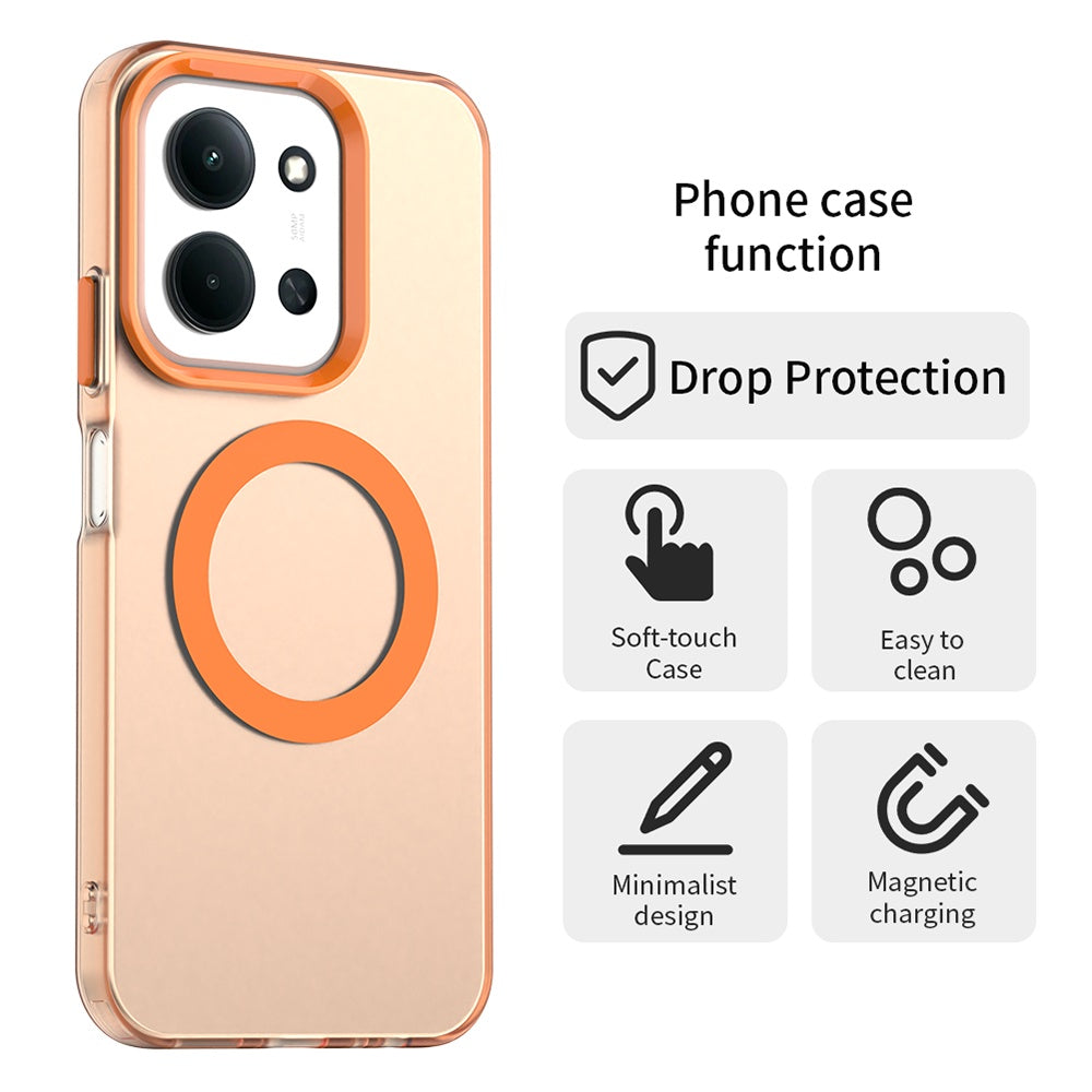 Husa de protectie Techsuit CandyCase MagSafe compatibil cu Xiaomi Redmi 15C 4G / Redmi 15C 5G / Poco C85 4G, Portocaliu