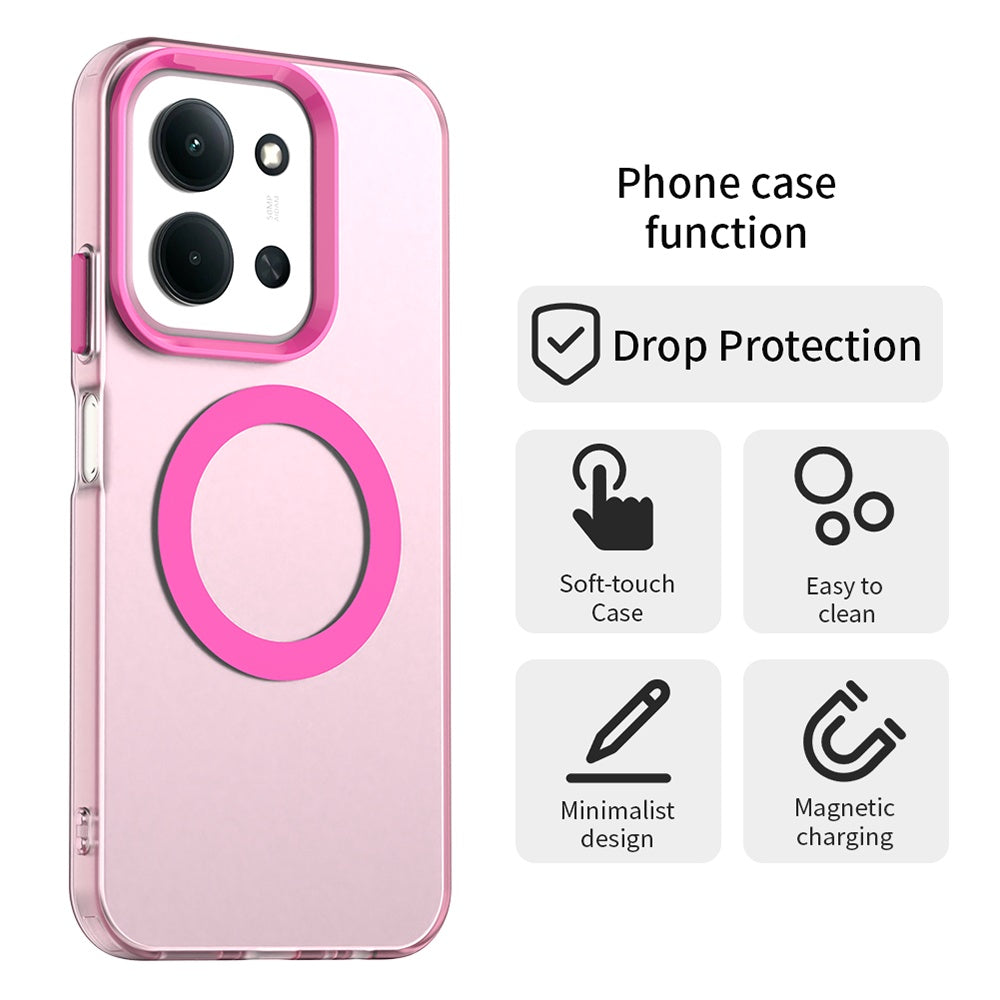 Husa de protectie Techsuit CandyCase MagSafe compatibil cu Xiaomi Redmi 15C 4G / Redmi 15C 5G / Poco C85 4G, Roz
