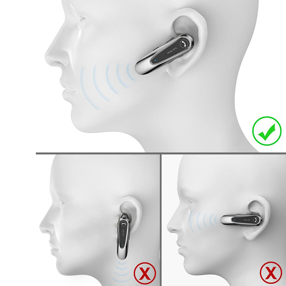 Casti Techsuit Premium Bluetooth Headset AirTalk (CB2), Bluetooth, 20 Hours Talk Time, Type-C, Lightweight, Dual Mic, Negru