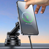 Suport Yesido with Wireless Charging (DS30), for Dashboard/Windshield/Air Vent, Type-C, 15W, Qi2.0, Negru