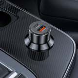 Incarcator Yesido Car (Y64), Dual-Port USB-A + Type-C, 50W, Multi Protection, Fast Charging, Negru