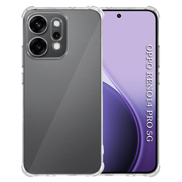 Husa de protectie Techsuit Shockproof Clear Silicone compatibil cu Oppo Reno14 Pro, Transparent