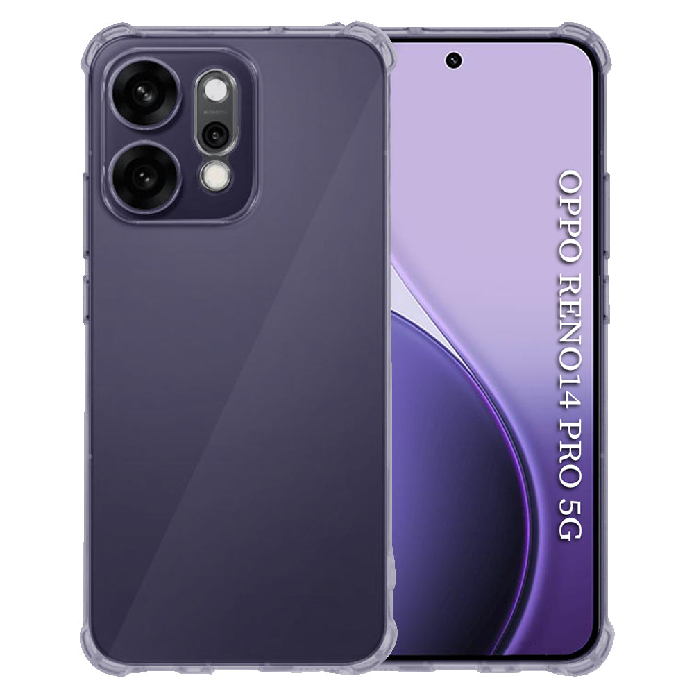 Husa de protectie Techsuit Shockproof Clear Silicone compatibil cu Oppo Reno14 Pro, Negru Fumuriu