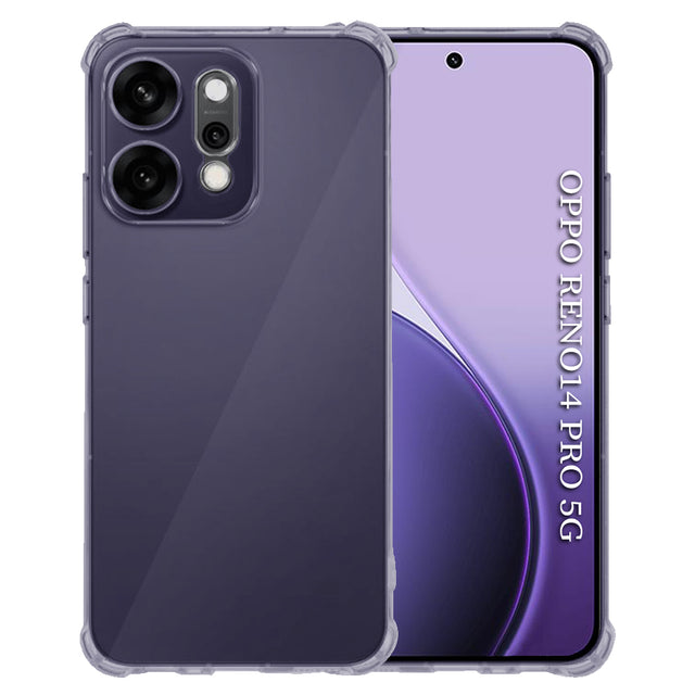 Husa de protectie Techsuit Shockproof Clear Silicone compatibil cu Oppo Reno14 Pro, Negru Fumuriu
