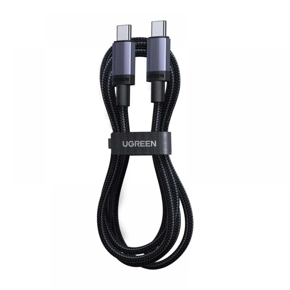 Cablu Ugreen (65907), Type-C to Type-C, Fast Charging, 240W, 5A, 480Mbps, Nylon Braided, 1m, Gri