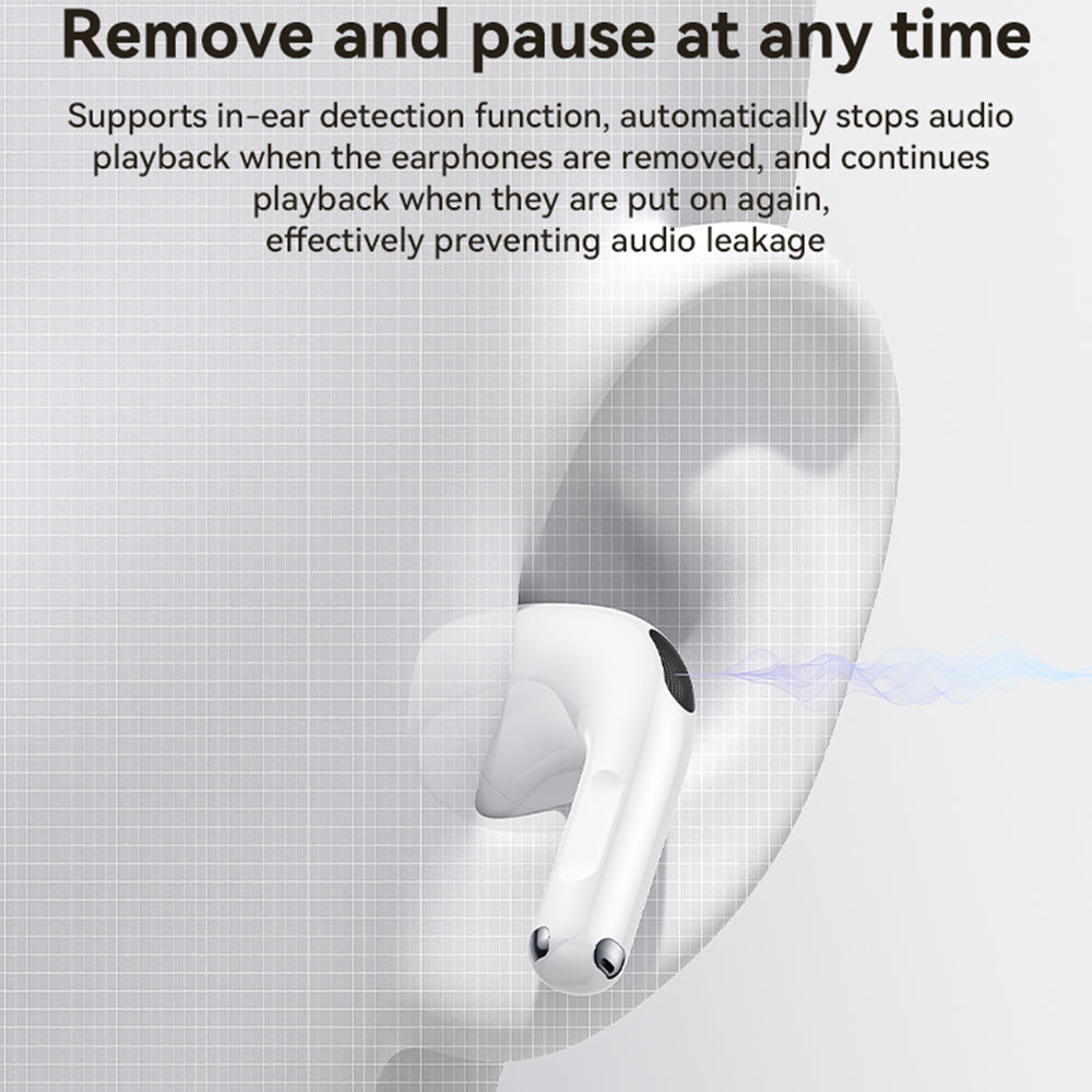 Casti Yesido (TWS32), with ANC, Microphone, Bluetooth 5.4, Half-In-ear Design, 300mAh, Alb