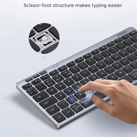 Tastatura/Mouse Ugreen Wireless Keyboard (75049), Bluetooth 5.3, Multi-Device, Easy Switch, Compact Design, Silent Typing, 78 Keys, Negru