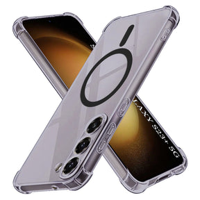 Husa de protectie Techsuit Shockproof Clear Silicone MagSafe compatibil cu Samsung Galaxy S23 Plus, Negru Fumuriu