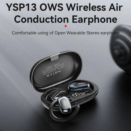 Casti Yesido (YSP13), with Bluetooth V5.3, Open-ear Design, Air Conduction Sound, 600mAh, LED, Negru