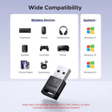 Adaptor Ugreen Wireless Adapter (75073), USB, Bluetooth 6.0, Plug & Play, for Windows 11/10/8.1, EDR, BLE Technology, Negru