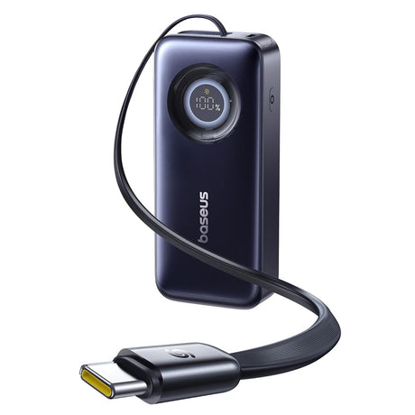 Baterie externa Baseus Enercore CR11 (E0027H00), with Built-in Type-C Cable, 20.000mAh, 67W, Portable Design, Digital Display, Negru