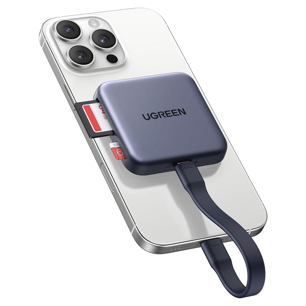 Stocare Ugreen Magnetic Card Reader CM898 (65095), 2x Type-C, SD/TF Card, PD100W Fast Charging, 312MB/s, 4K, 2TB, Gri