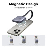 Stocare Ugreen Magnetic Card Reader CM898 (65095), 2x Type-C, SD/TF Card, PD100W Fast Charging, 312MB/s, 4K, 2TB, Gri