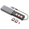 Stocare Ugreen Card Reader CM856 (55899), USB/Type-C to 6x SD, 2x TF, 1x Nano Sim, with Memory Box, 170MB/s, Built-in Cable, Gri