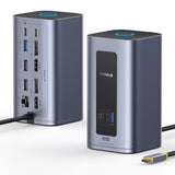 Hub/Dock Baseus Docking Station Nomos NU1 Air (B0114400), 12 Ports, 10Gbps, 100W PD, 4K Displays, Gri
