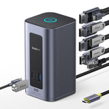 Hub/Dock Baseus Docking Station Nomos NU1 Air (B0114400), 12 Ports, 10Gbps, 100W PD, 4K Displays, Gri