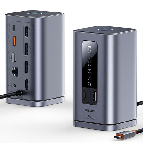 Hub/Dock Baseus 11in1 Docking Station Spacemate Series (B0112701), Triple 4K Display, 10Gbps, PD100W Fast Charging, Gri Spatial