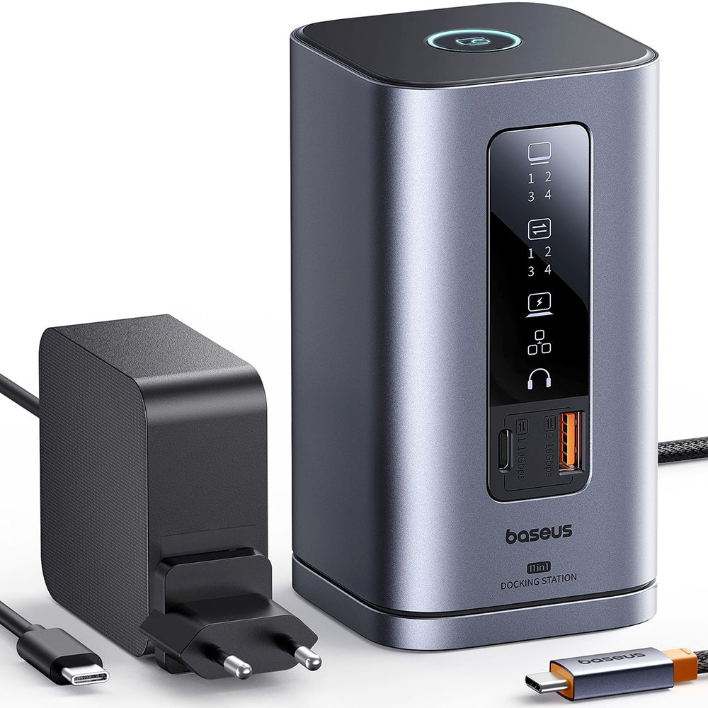 Hub/Dock Baseus 11in1 Docking Station Spacemate Series (B0112701), Triple 4K Display, 10Gbps, PD100W Fast Charging, Gri Spatial