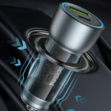 Incarcator Yesido Car (Y49), USB-A, Type-C, LED Light Effect, Fast Charging, 30W, Gri