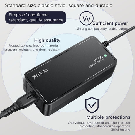 Adaptor Yesido Universal Laptop (CG11E), 65W, Negru