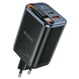 Incarcator Yesido (YC100), USB, Type-C, GaN, Fast Charging, Digital Display, 67W, Retractable Type-C Cable, 65cm, Negru