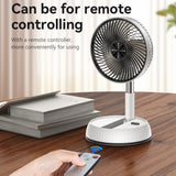 Yesido Premium Fan (YF11), Adjustable Height, Foldable, Portable, 3 Wind-Speed Settings, Remote Control, 6000mAh, Alb