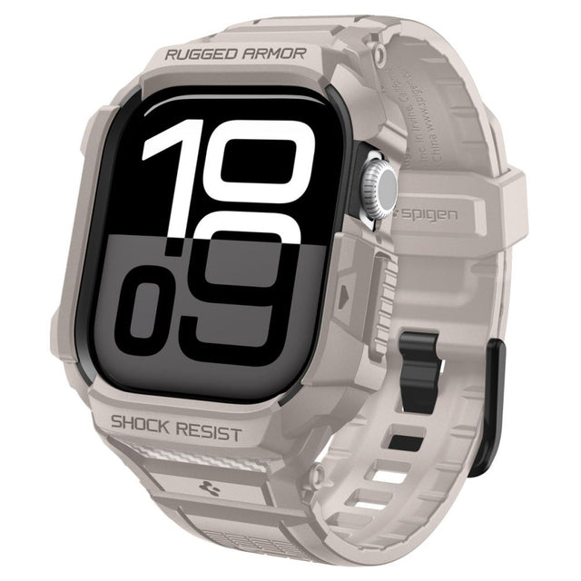 Accesoriu smartwatch Spigen Rugged Armor Pro V2 (ACS10496) compatibil cu Apple Watch 10 42mm / Watch 11 42mm, Dune Beige