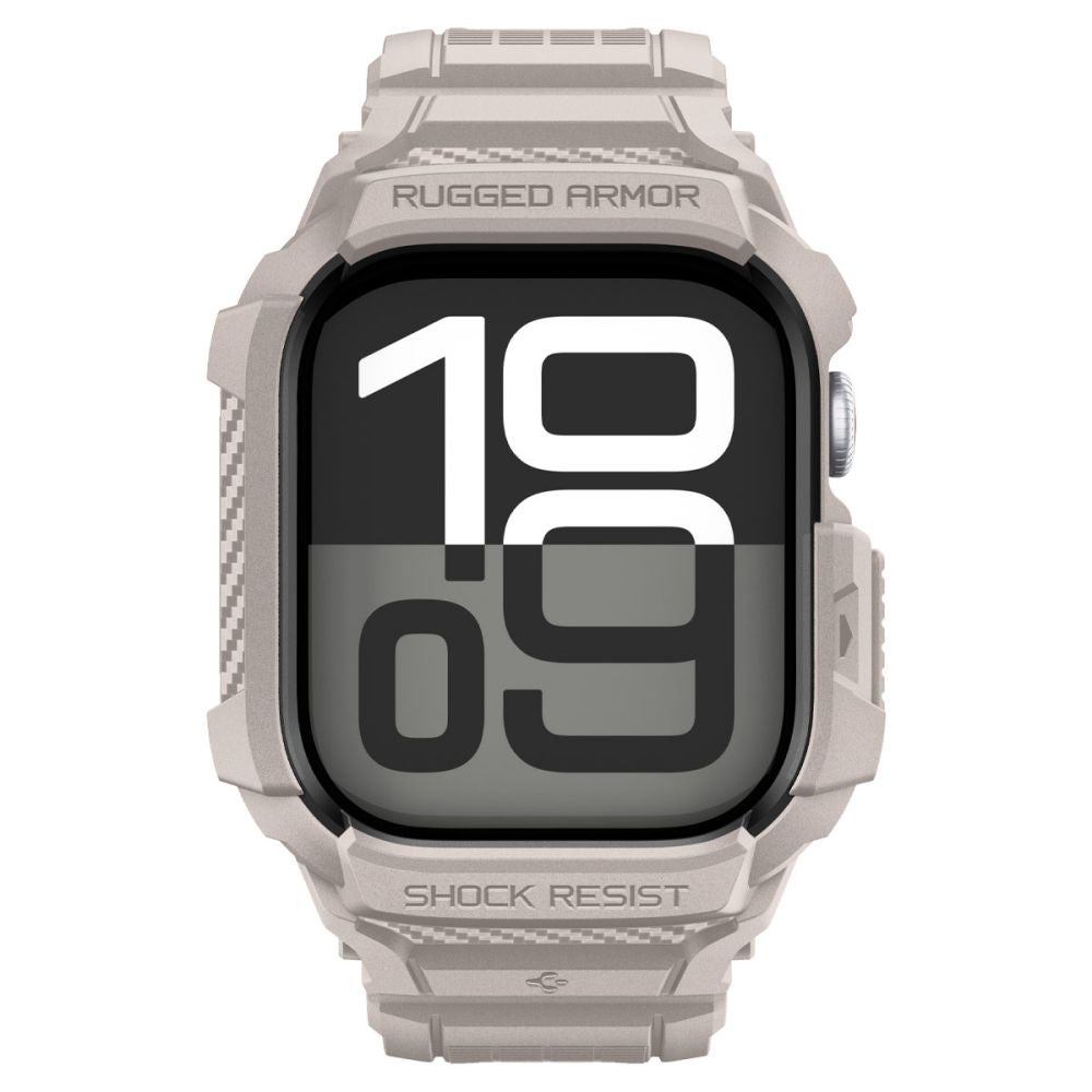 Accesoriu smartwatch Spigen Rugged Armor Pro V2 (ACS10496) compatibil cu Apple Watch 10 42mm / Watch 11 42mm, Dune Beige