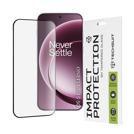 Folie de protectie Techsuit 111D Full Cover / Full Glue Glass compatibil cu OnePlus 15, Negru