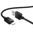 Cablu Borofone Placer Series (BX120), USB to Lightning, Aluminum Alloy Shell, Nylon Braided Cable, 2.4A, 1m, Negru