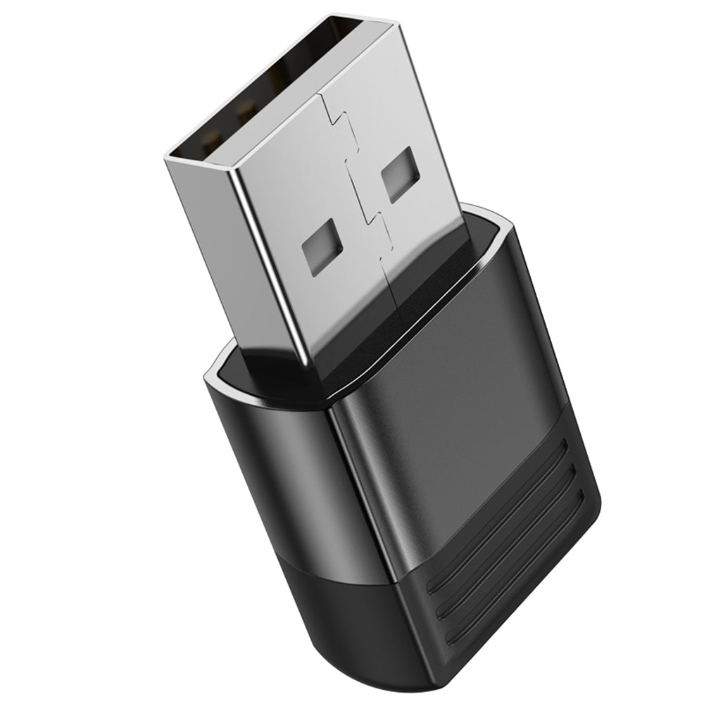 Adaptor Borofone Adapter (BV18), USB2.0 Male to Type-C Female, Data Transmission, OTG Function, Fast Charge up to 3A, Negru