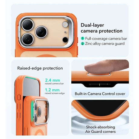 Husa de protectie ESR Classic Hybrid HaloLock Kickstand compatibil cu iPhone 17 Pro Max, Frosted Orange