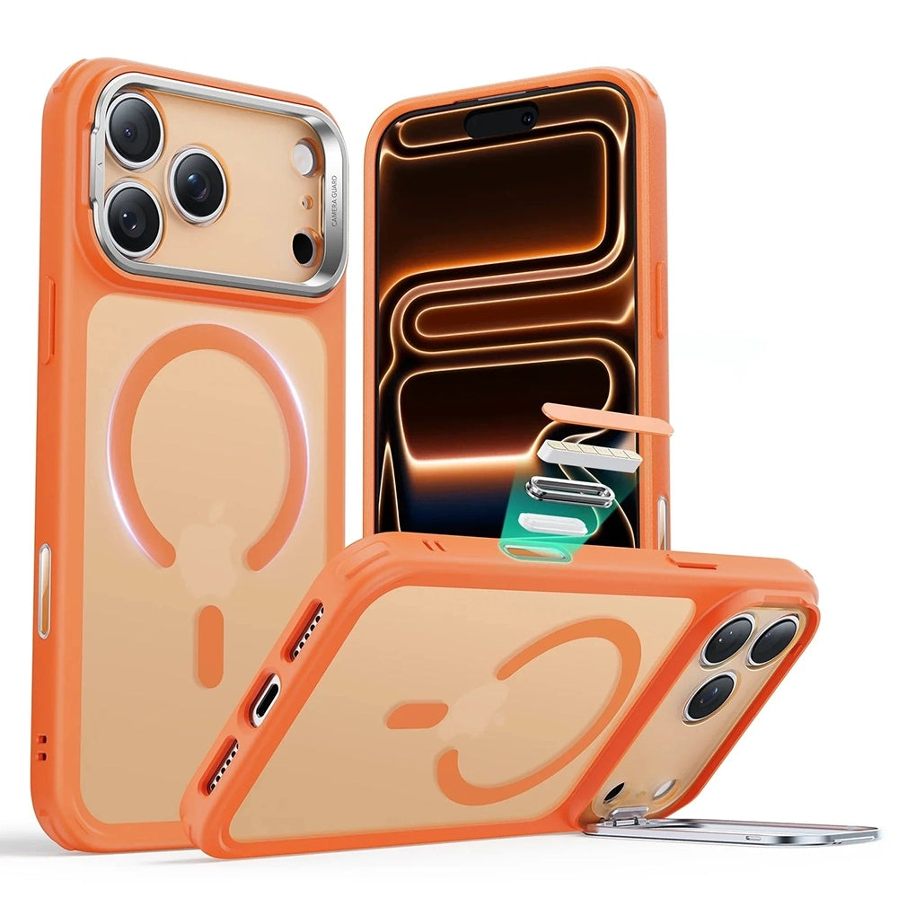 Husa de protectie ESR Classic Hybrid HaloLock Kickstand compatibil cu iPhone 17 Pro, Frosted Orange