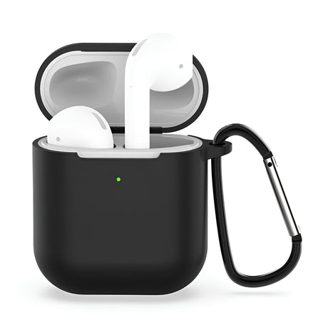 Casti Techsuit Silicone Case, for for AirPods 1 / AirPods 2, Smooth Ultrathin Material, Negru
