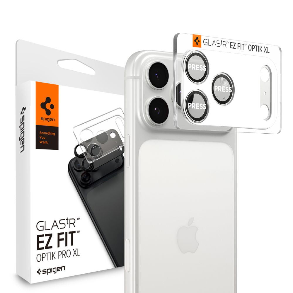 Folie de protectie Spigen Optik.tR EZ Fit Pro XL Camera Glass (AGL10647) compatibil cu iPhone 17 Pro, Argintiu