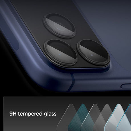 Folie de protectie Spigen Optik.tR EZ Fit Pro XL Camera Glass (AGL10644) compatibil cu iPhone 17 Pro, Negru
