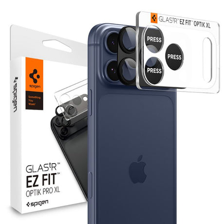 Folie de protectie Spigen Optik.tR EZ Fit Pro XL Camera Glass (AGL10644) compatibil cu iPhone 17 Pro, Negru