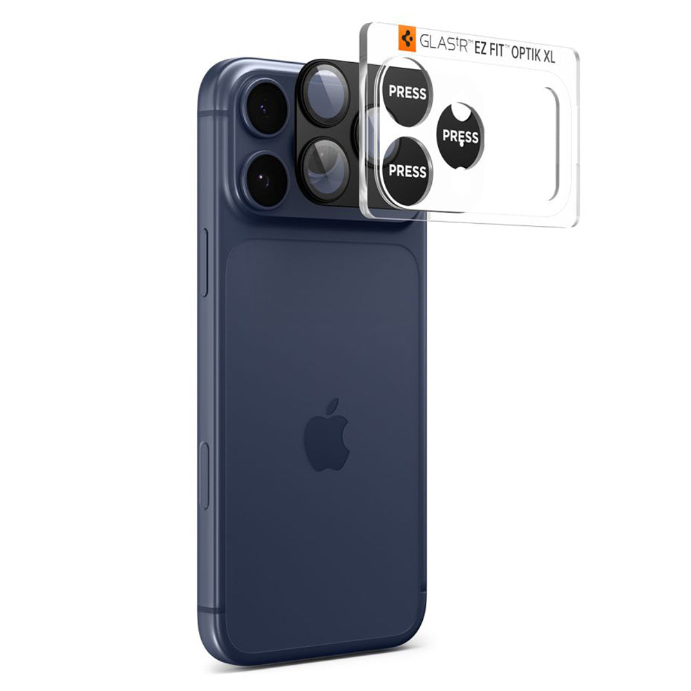 Folie de protectie Spigen Optik.tR EZ Fit Pro XL Camera Glass (AGL10644) compatibil cu iPhone 17 Pro, Negru