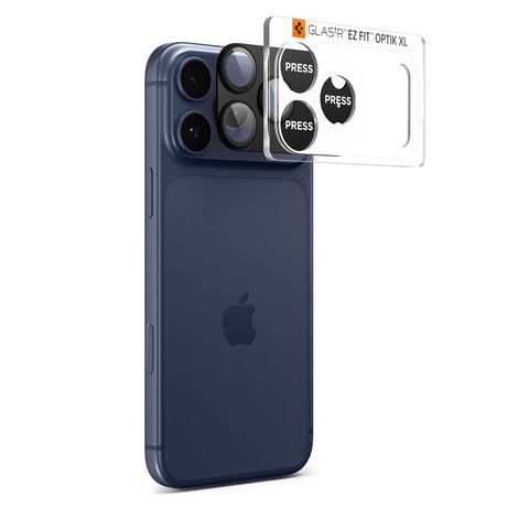 Folie de protectie Spigen Optik.tR EZ Fit Pro XL Camera Glass (AGL10644) compatibil cu iPhone 17 Pro, Negru
