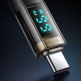 Cablu Mcdodo (CA-3610), Type-C to Type-C, 100W, Digital Display, Auto Power Off, Transparent Design, 1.2m, Negru