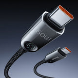 Cablu Mcdodo (CA-4780), Type-C to Type-C, PD60W, with Built-in LED Display, ABS + Nylon, 1.2m, Negru