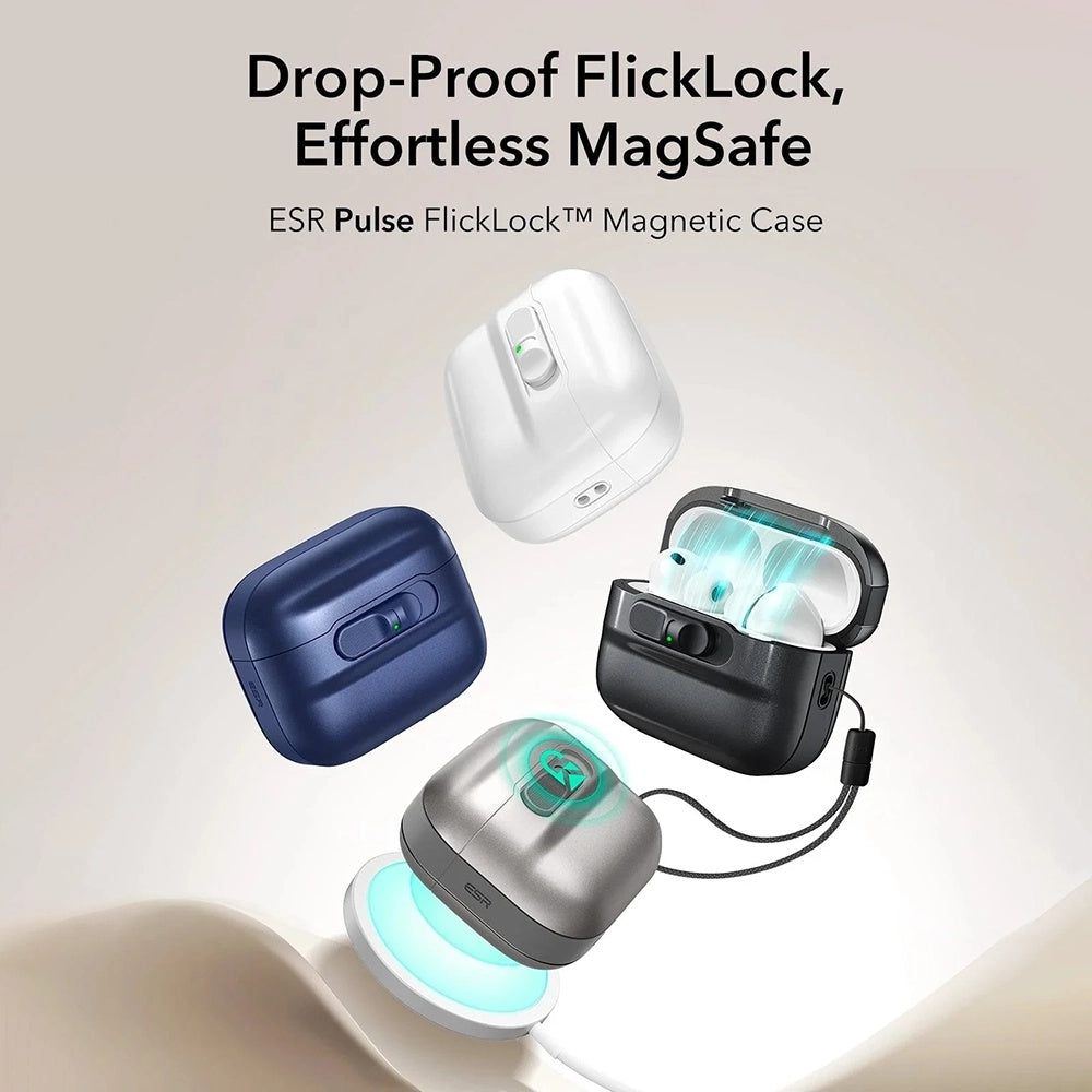 Casti ESR Pulse Magnetic FlickLock, Apple AirPods Pro 3, Negru