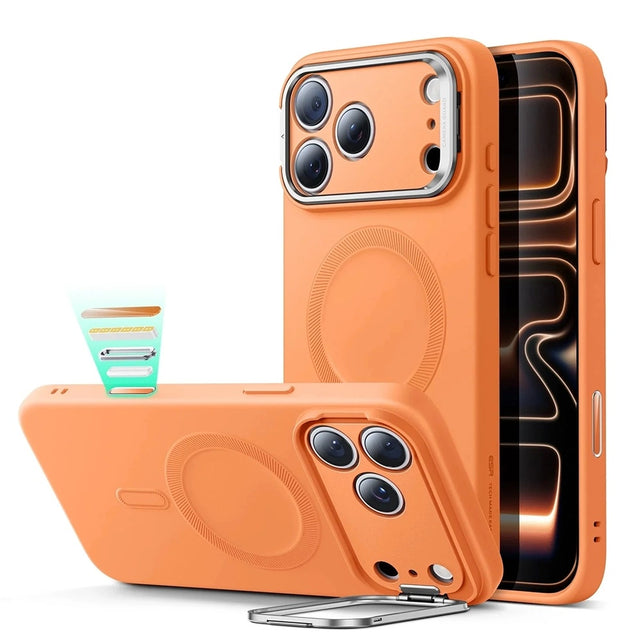 Husa de protectie ESR Cloud Soft HaloLock Kickstand compatibil cu iPhone 17 Pro, Portocaliu