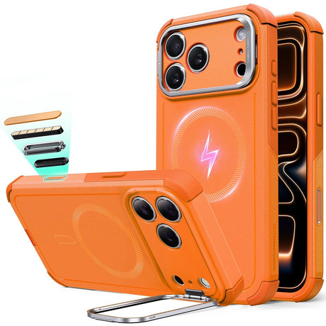 Husa de protectie ESR Cyber Armor Kickstand compatibil cu iPhone 17 Pro, Portocaliu